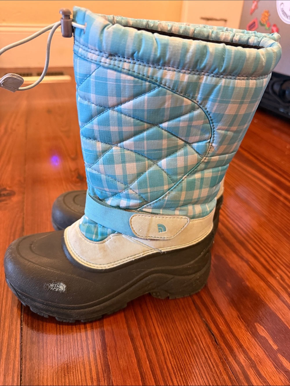 The North Face Kids Aqua Plaid Winter Snow Boots size 1